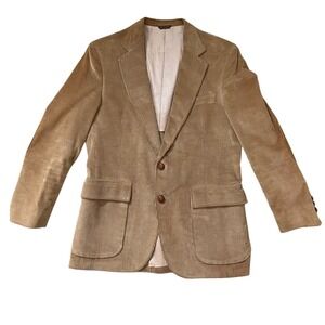 VINTAGE‎ Men's Tan Corduroy Blazer Jacket 40R Suede SPORT COAT Elbow Patches
